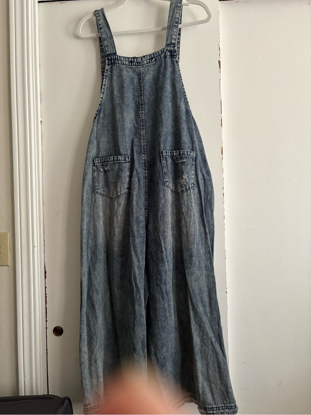 Three Bird Nest Blue Denim Overalls with Label Detail - Picture 3 of 5